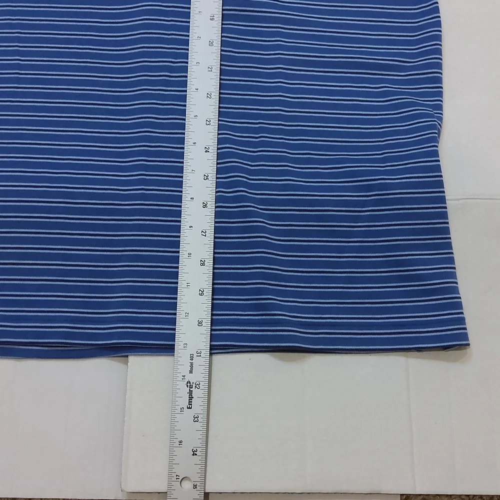 Polo Ralph Lauren Polo Shirt Blue w/Dk Blue &‎ Lt. Blue Stripes, XL